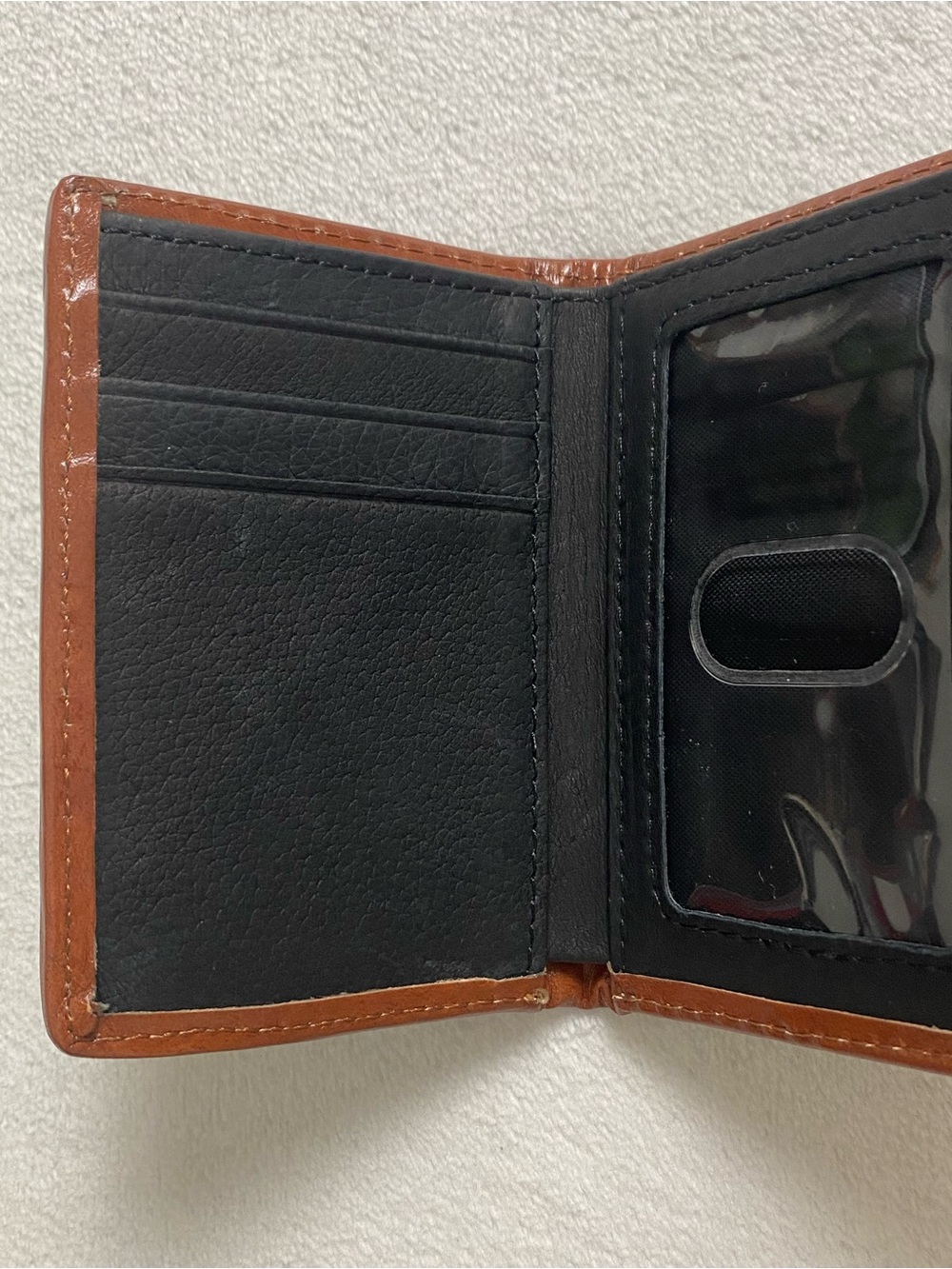Tony Lama Genuine Leather Boho/Southwest Fabric Pattern Tri Fold Wallet - Picture 5 of 10